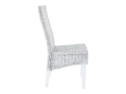 Sillas de comedor 4 uds ratán Kubu y madera mango blanco