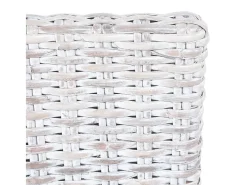 Sillas de comedor 4 uds ratán Kubu y madera mango blanco