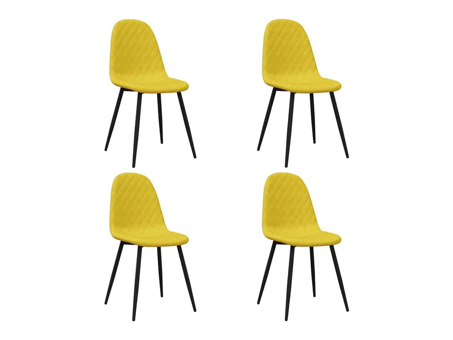 Sillas de comedor 4 uds terciopelo amarillo mostaza