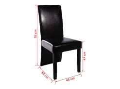 Sillas de comedor 4 unidades cuero sintético negro