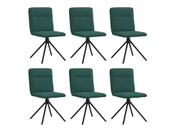 Sillas de comedor 6 unidades tela verde oscuro