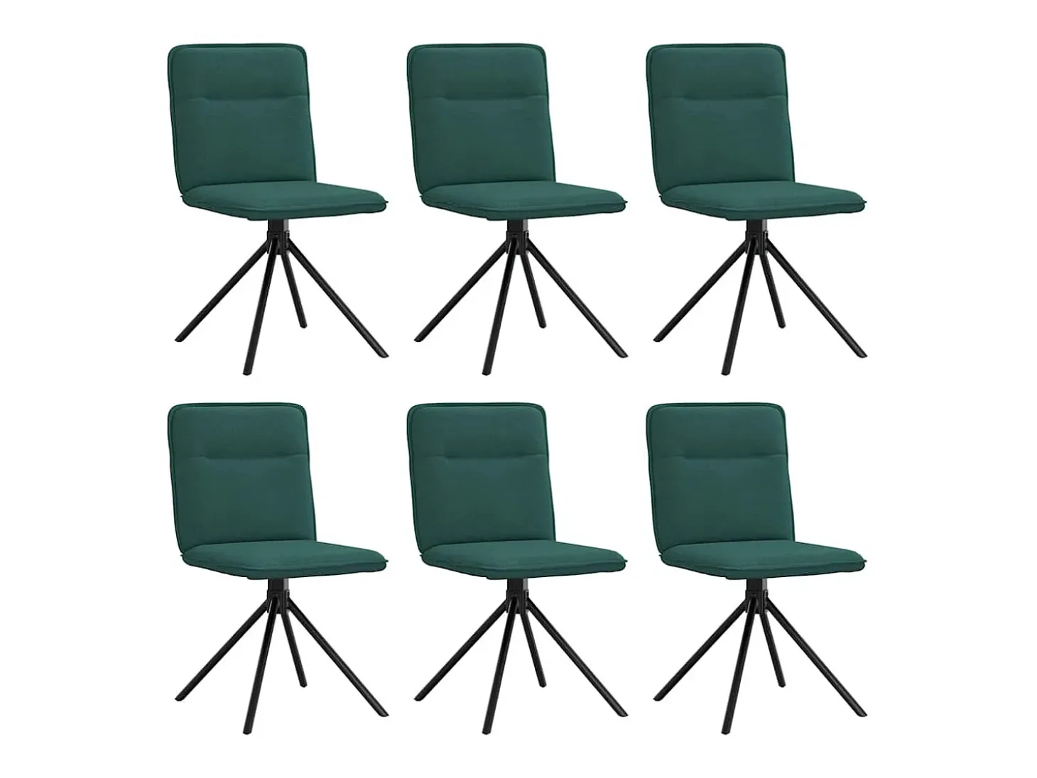 Sillas de comedor 6 unidades tela verde oscuro