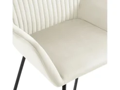 Sillas de comedor 2 unidades terciopelo crema