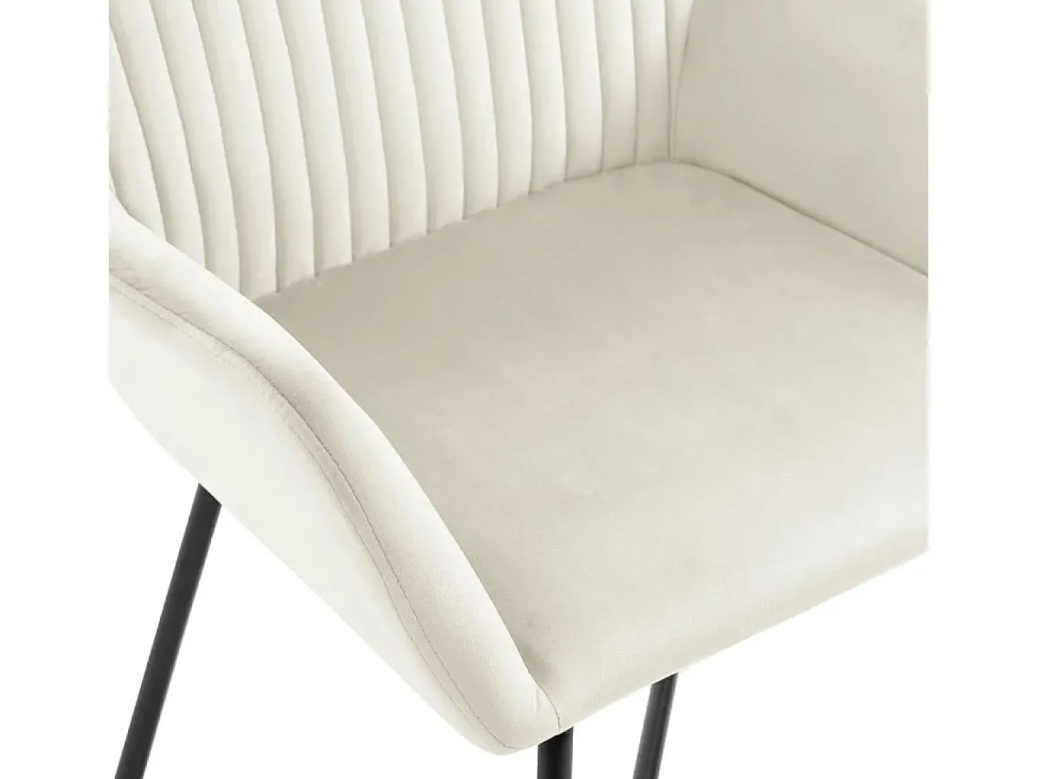 Sillas de comedor 2 unidades terciopelo crema