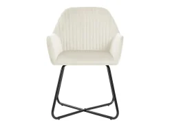 Sillas de comedor 2 unidades terciopelo crema