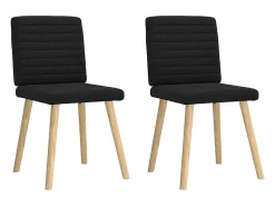 Sillas de comedor 2 unidades tela negro