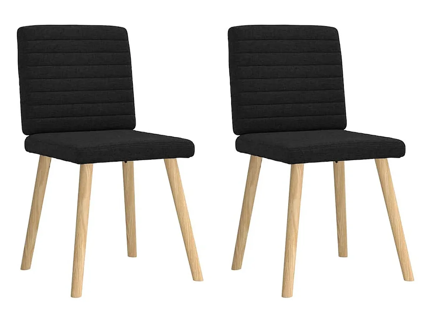 Sillas de comedor 2 unidades tela negro