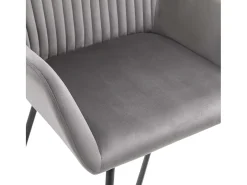 Sillas de comedor 6 unidades terciopelo gris