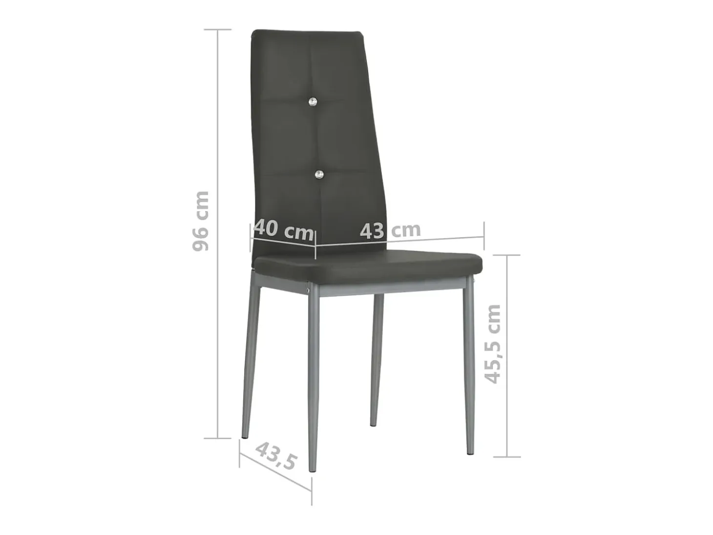 Sillas de comedor 6 unidades cuero sintético gris