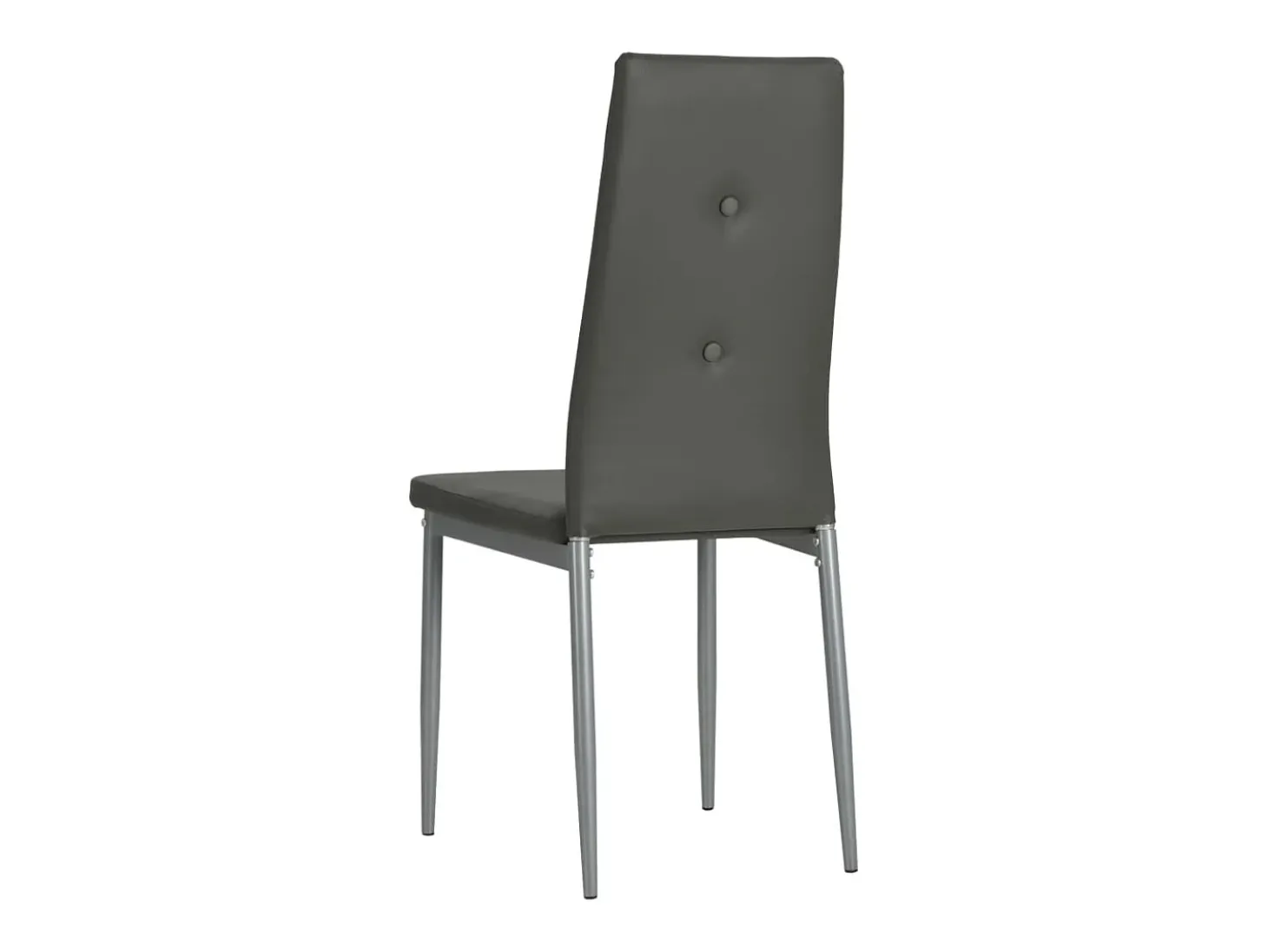 Sillas de comedor 6 unidades cuero sintético gris