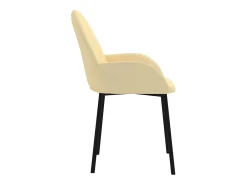 Sillas de comedor 2 unidades terciopelo crema