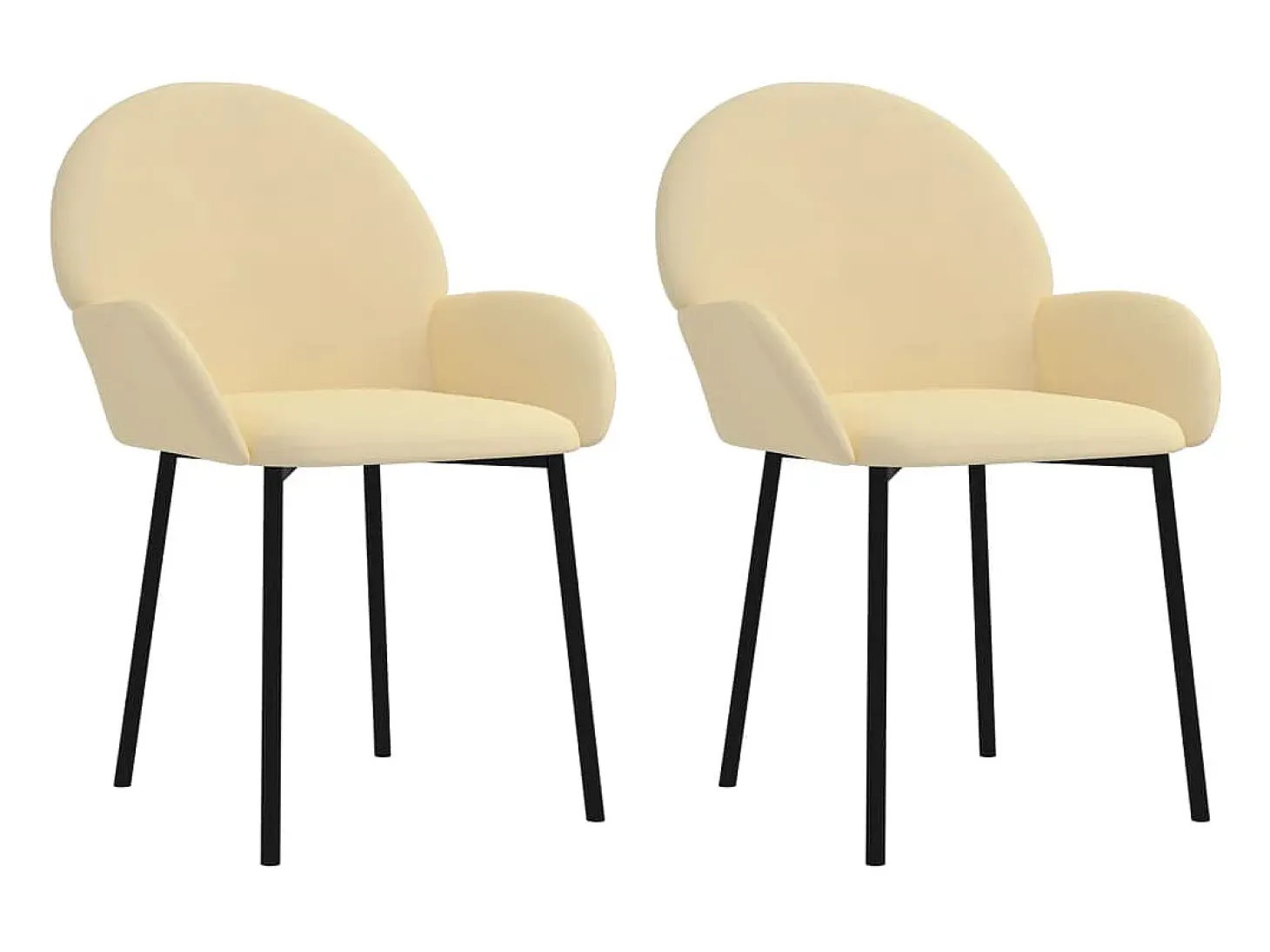 Sillas de comedor 2 unidades terciopelo crema