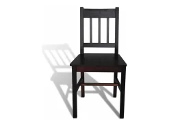 Sillas de comedor 2 unidades madera de pino marrón oscuro