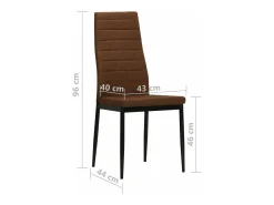 Sillas de comedor 6 unidades tela marrón