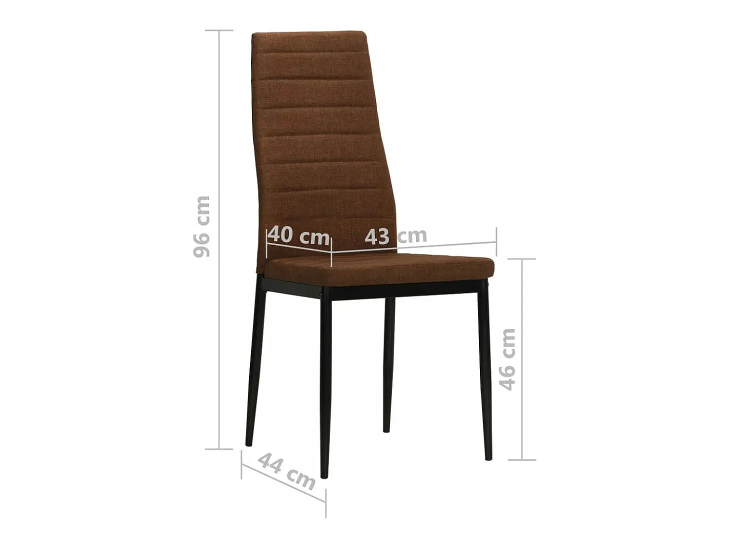 Sillas de comedor 6 unidades tela marrón