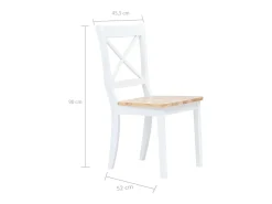 Sillas de comedor 6 unidadesmadera maciza caucho blanco madera claro