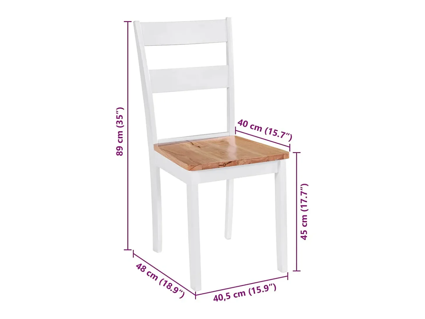 Sillas de comedor 6 unidades madera de caucho blancas
