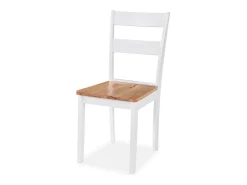 Sillas de comedor 6 unidades madera de caucho blancas
