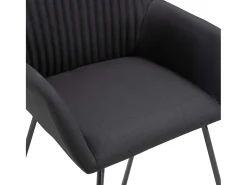 Sillas de comedor 6 unidades de tela negra