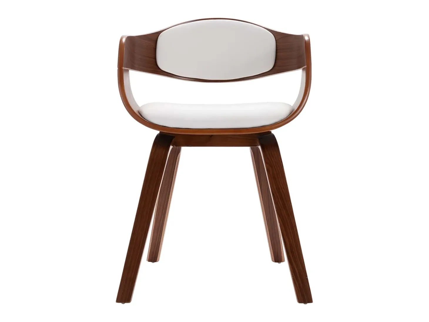 Sillas de comedor 2 unidades madera curvada y cuero sintético