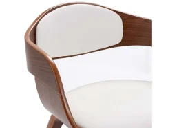 Sillas de comedor 2 unidades madera curvada y cuero sintético