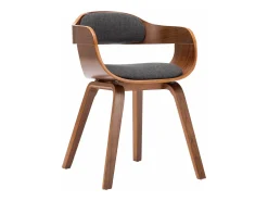 Sillas de comedor 2 unidades tela y madera curvada gris oscuro