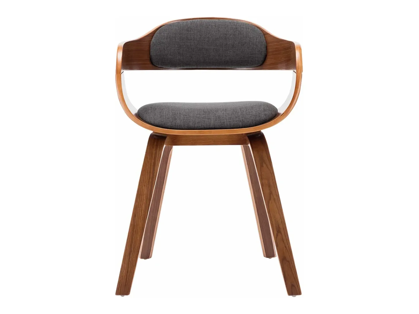 Sillas de comedor 2 unidades tela y madera curvada gris oscuro