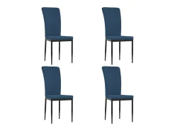 Sillas de comedor 4 unidades terciopelo azul