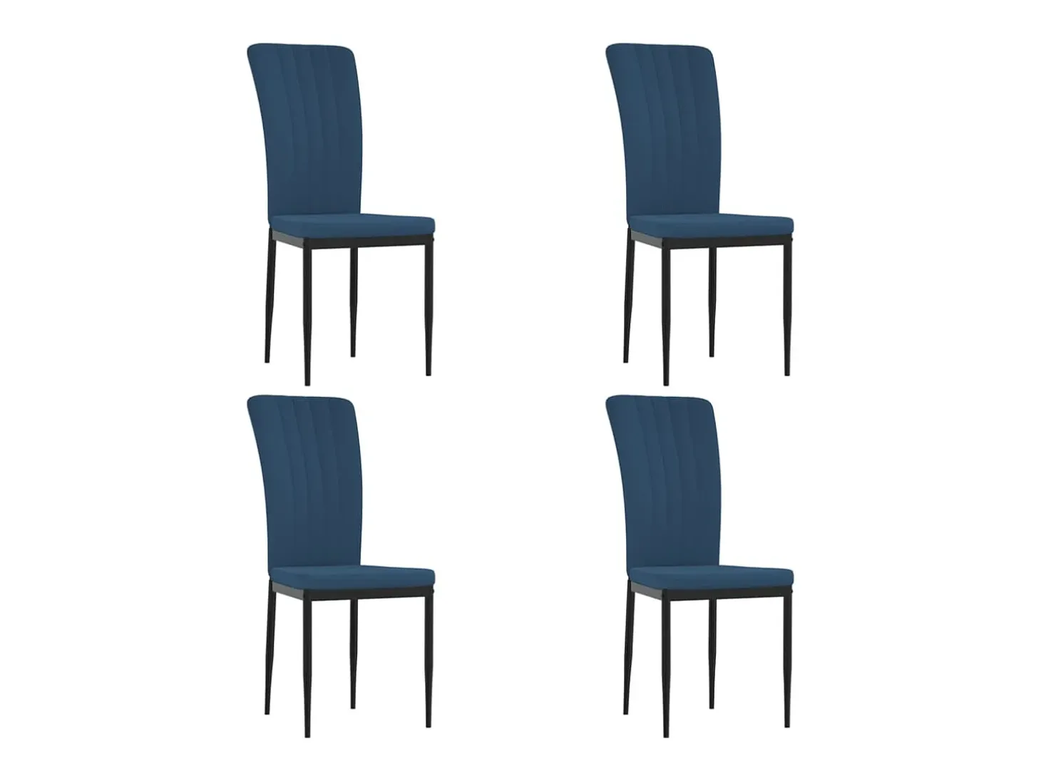 Sillas de comedor 4 unidades terciopelo azul