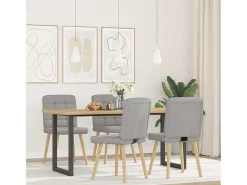 Sillas de comedor 4 unidades tela gris nube