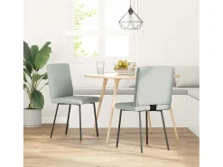 Sillas de comedor 2 unidades terciopelo gris claro