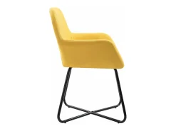 Sillas de comedor 4 unidades tela amarillo