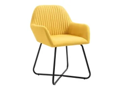 Sillas de comedor 4 unidades tela amarillo