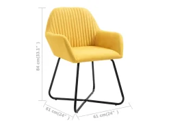 Sillas de comedor 4 unidades tela amarillo