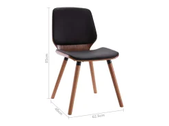 Sillas de comedor 2 unidades cuero sintético negro