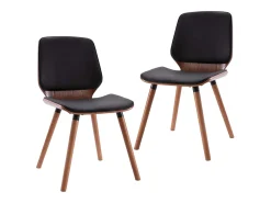 Sillas de comedor 2 unidades cuero sintético negro