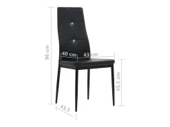 Sillas de comedor 6 unidades cuero sintético negro