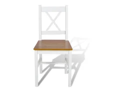 Sillas de comedor 4 unidades madera de pino blanco