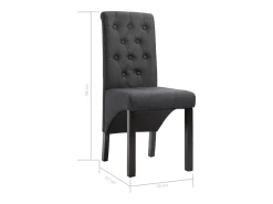 Sillas de comedor 2 unidades tela gris oscura