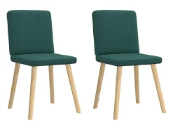 Sillas de comedor 2 unidades tela verde oscuro