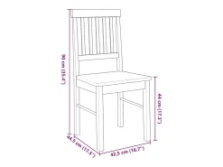 Sillas de comedor 2 unidades madera maciza de caucho
