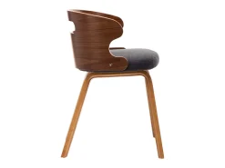 Sillas de comedor 2 unidades madera curvada y tela gris oscuro ES359259