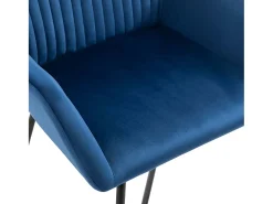 Sillas de comedor 2 unidades terciopelo azul