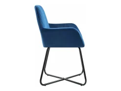 Sillas de comedor 2 unidades terciopelo azul