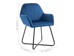 Sillas de comedor 2 unidades terciopelo azul