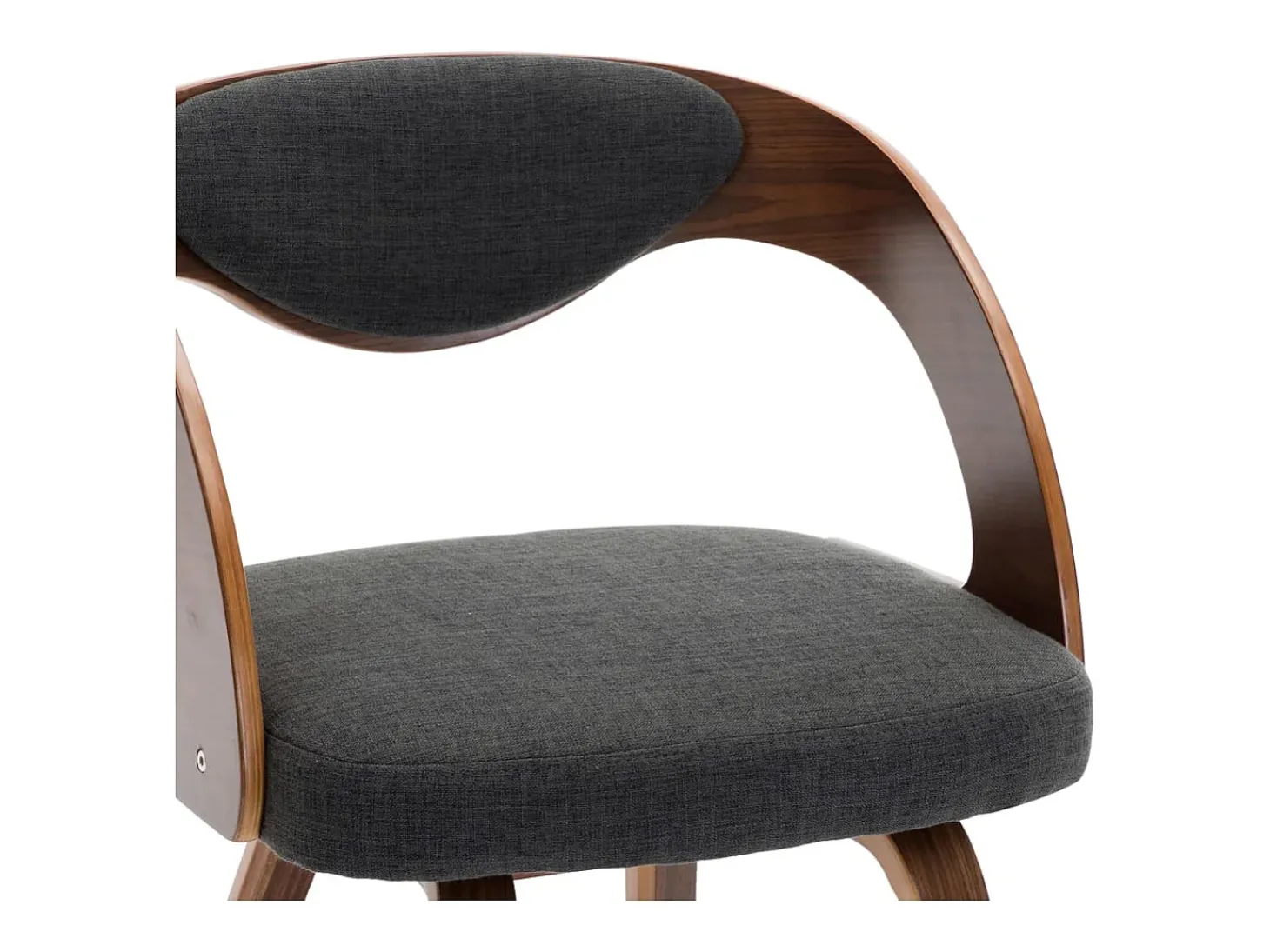 Sillas de comedor 6 unidades madera curvada y tela gris oscuro