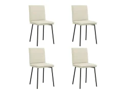 Sillas de comedor 4 unidades terciopelo crema