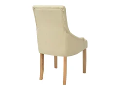 Sillas de comedor 2 unidades de tela color crema
