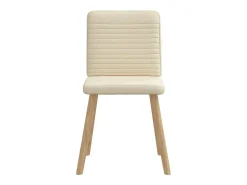 Sillas de comedor 2 unidades tela color crema