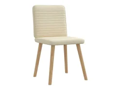 Sillas de comedor 2 unidades tela color crema